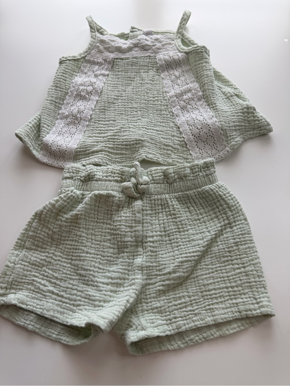 Rachel Zoe Mint Green Two-Piece Textured Tank & Shorts Set